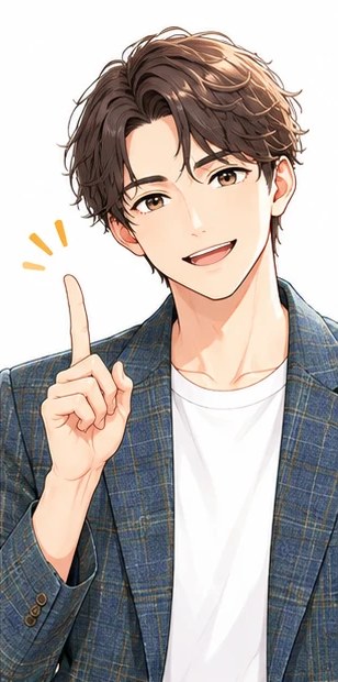 指を立てて案内するこぺさん